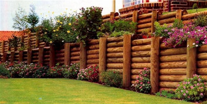log cabin style border fence